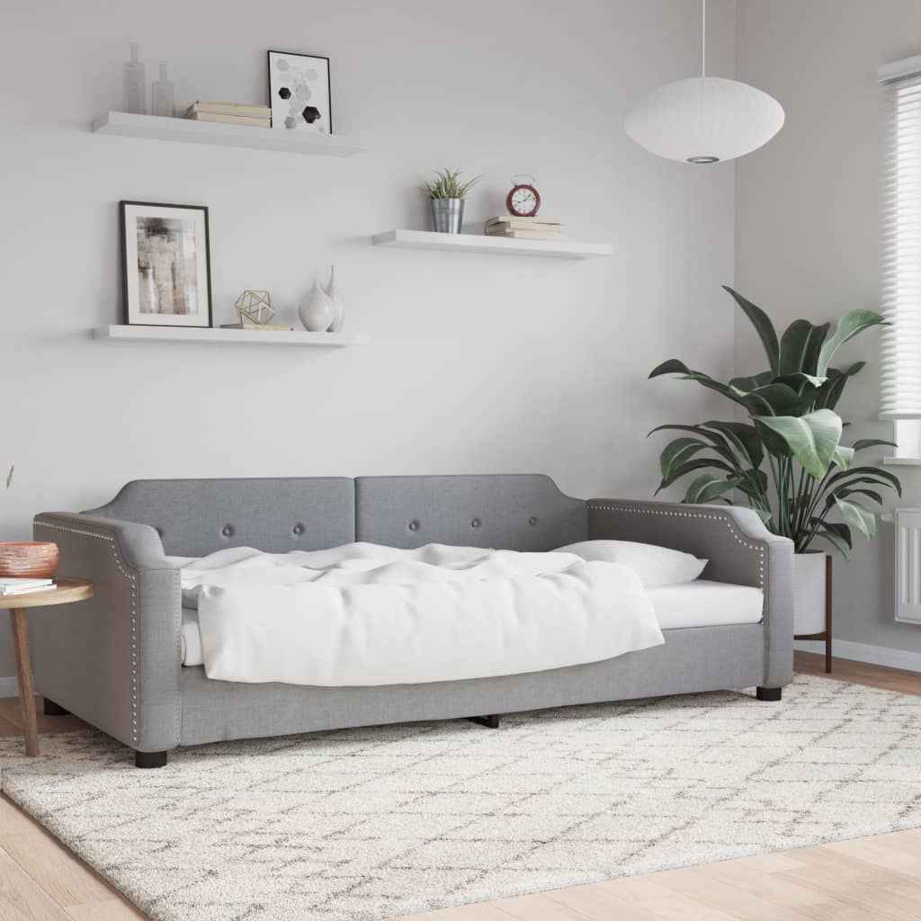 vidaXL Slaapbank 100x190 cm stof donkergrijs