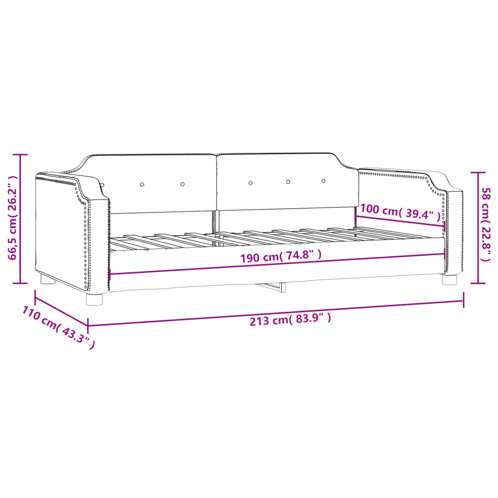 vidaXL Slaapbank 100x190 cm stof donkergrijs