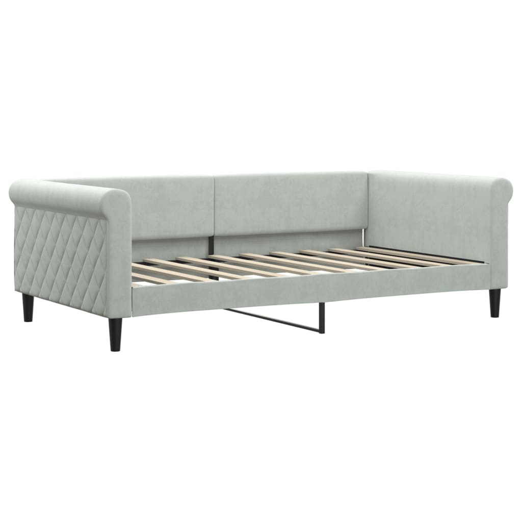 vidaXL Slaapbank 100x190 cm fluweel lichtgrijs