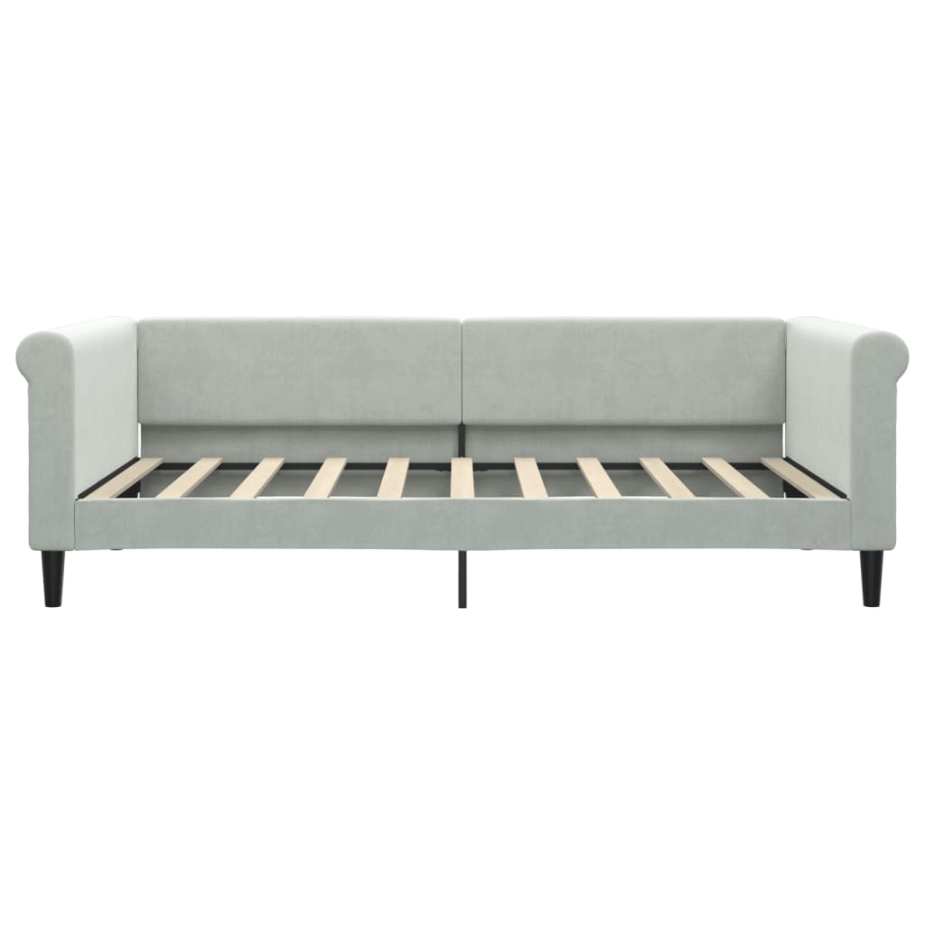 vidaXL Slaapbank 100x190 cm fluweel lichtgrijs