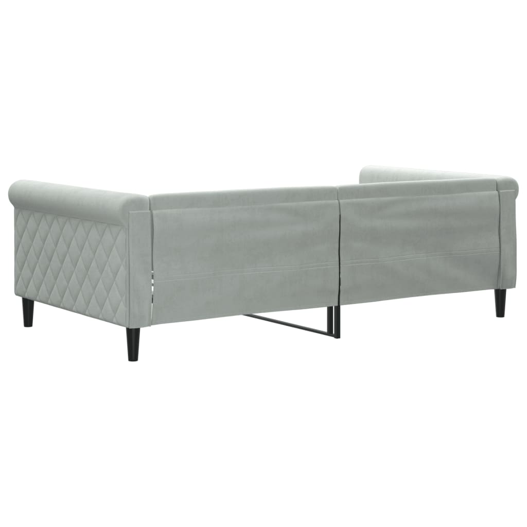 vidaXL Slaapbank 100x190 cm fluweel lichtgrijs