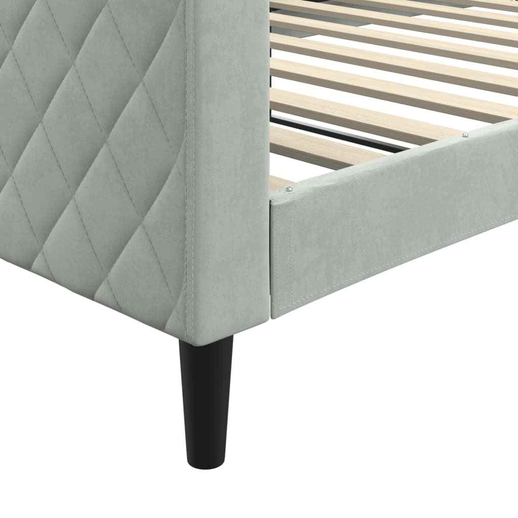 vidaXL Slaapbank 100x190 cm fluweel lichtgrijs