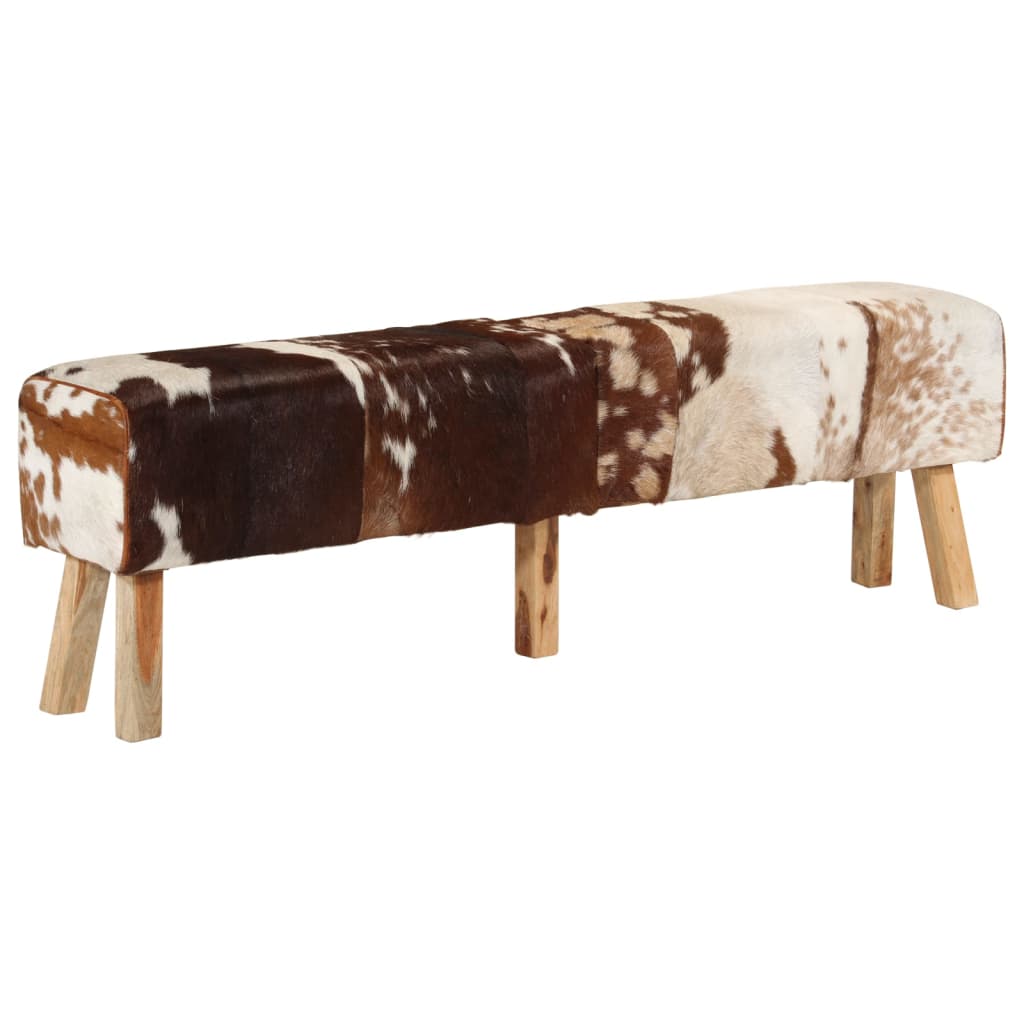 vidaXL Bankje 160x28x50 cm echt geitenleer