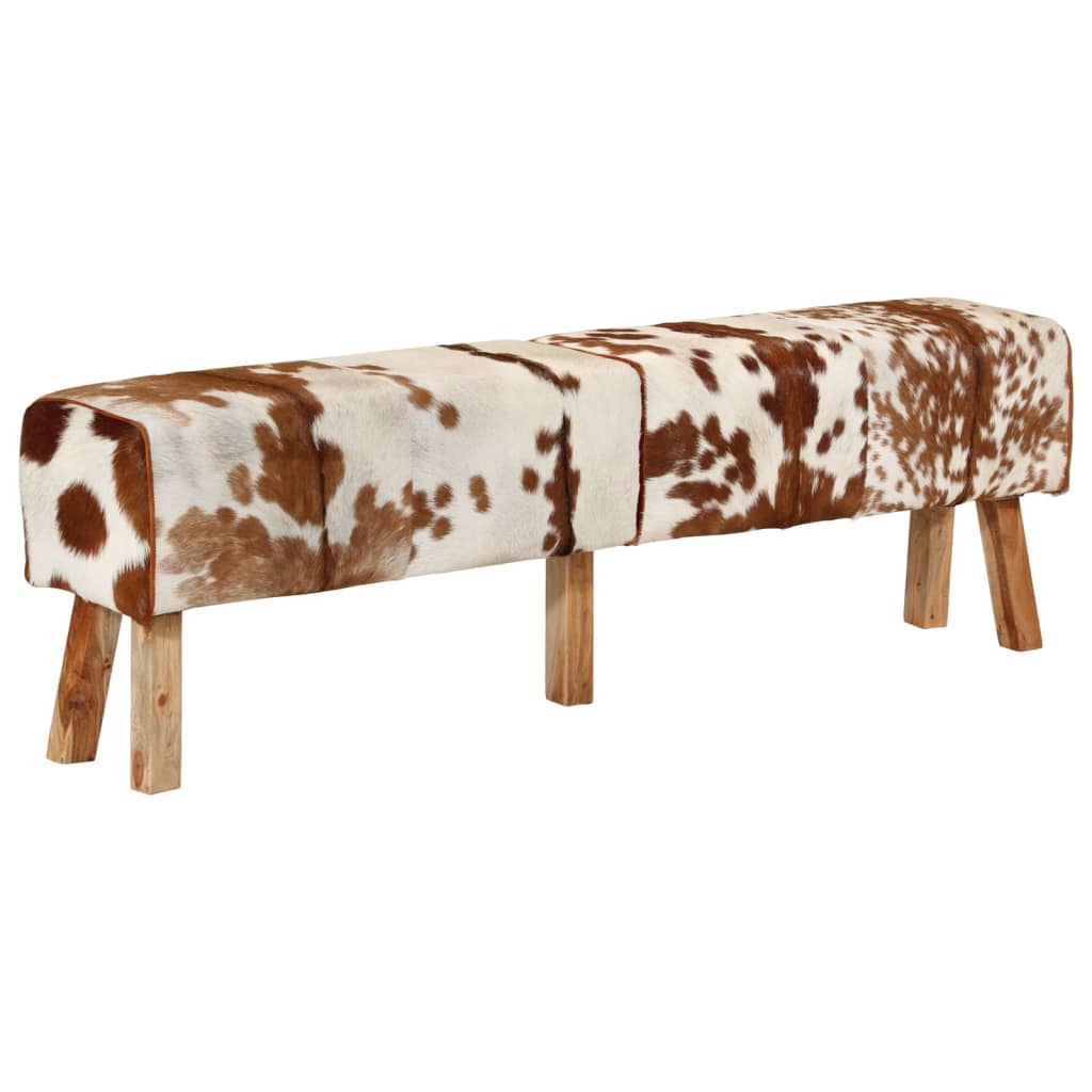 vidaXL Bankje 160x28x50 cm echt geitenleer