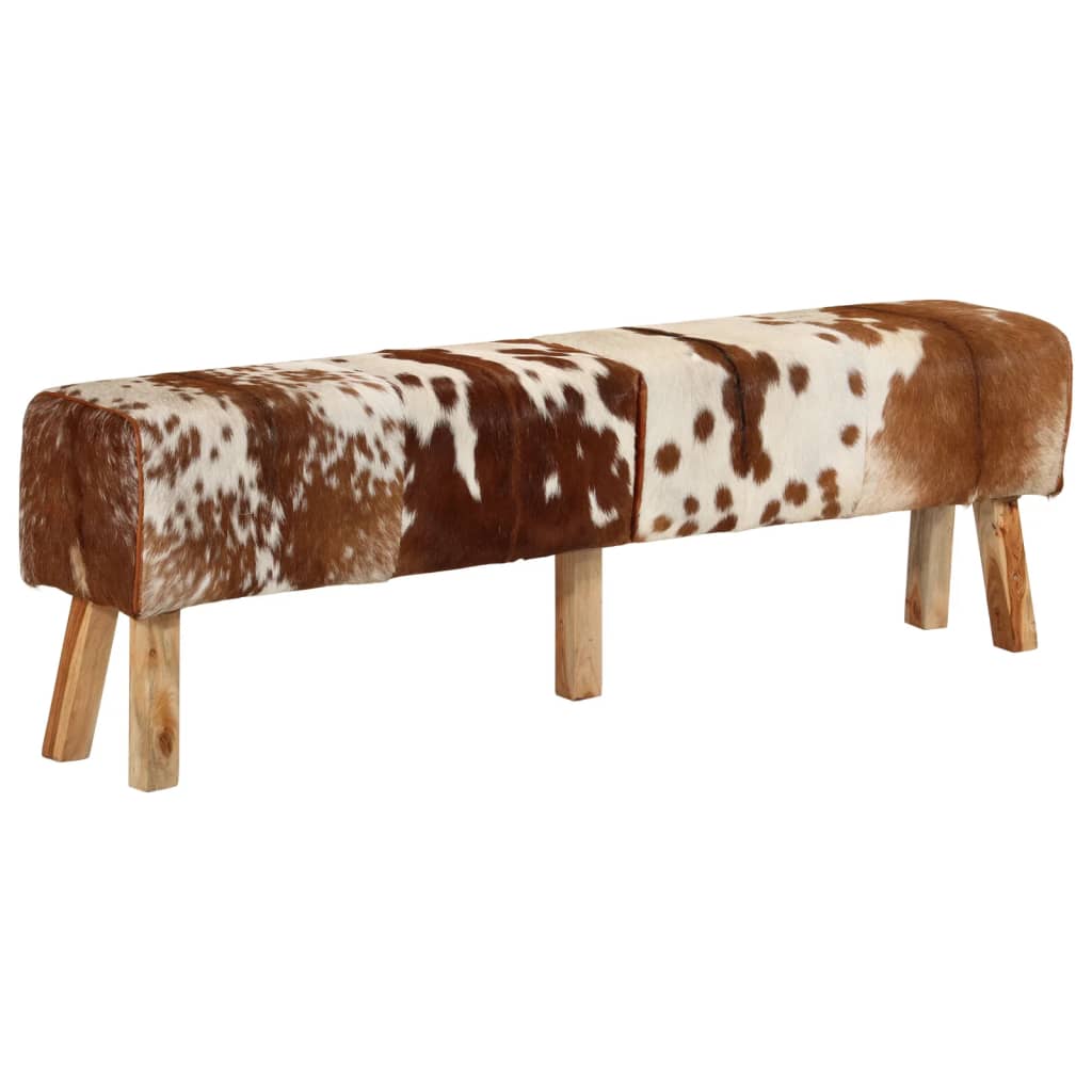 vidaXL Bankje 160x28x50 cm echt geitenleer