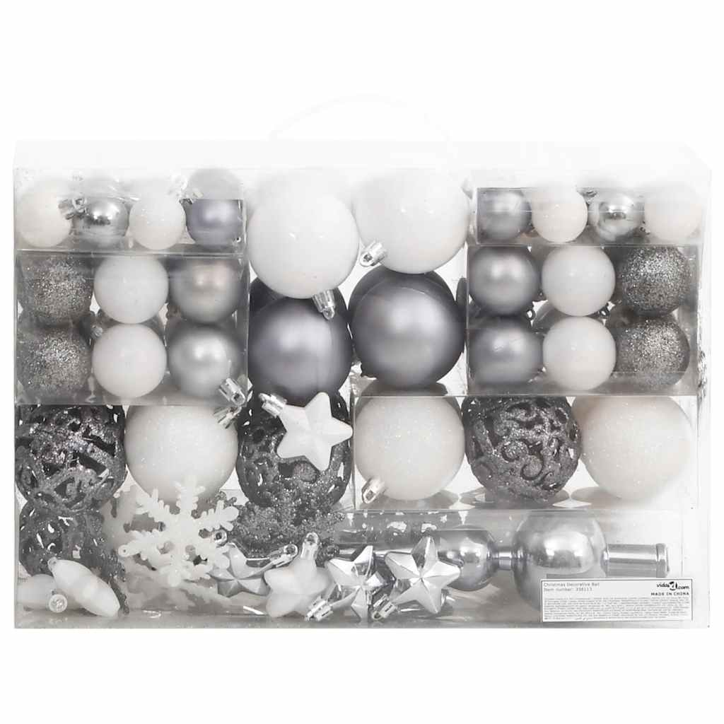 vidaXL 111-delige Kerstballenset polystyreen rood