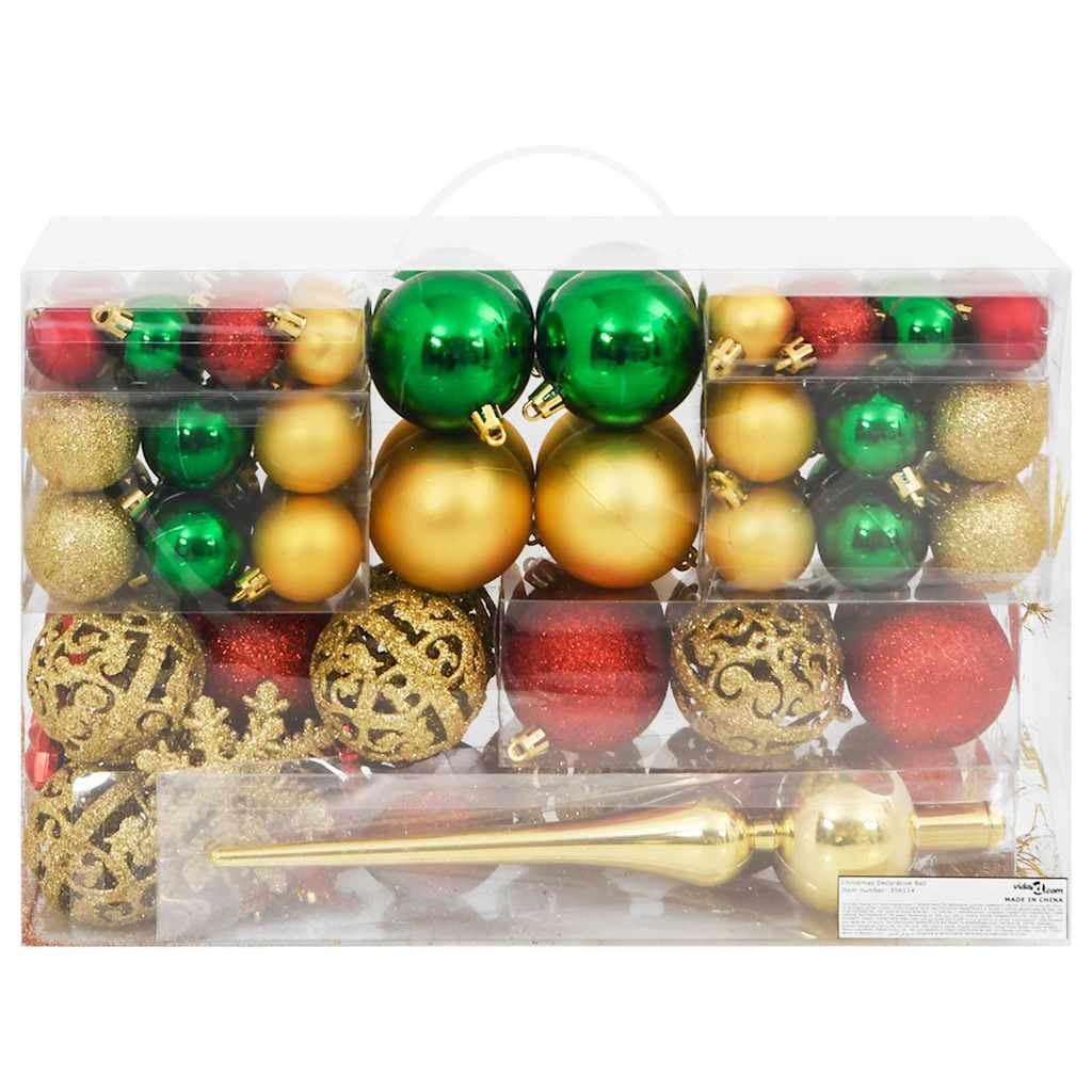 vidaXL 111-delige Kerstballenset polystyreen rood