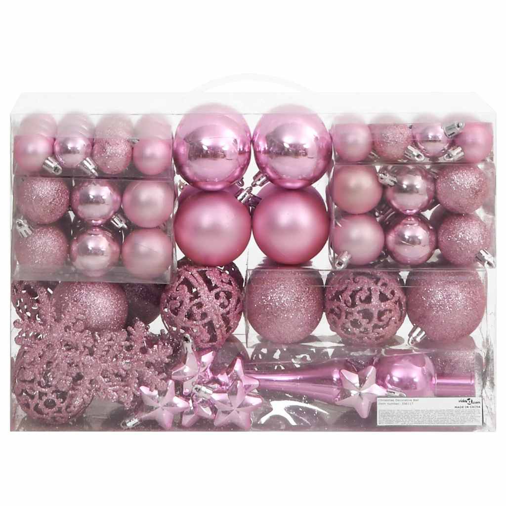 vidaXL 111-delige Kerstballenset polystyreen rood