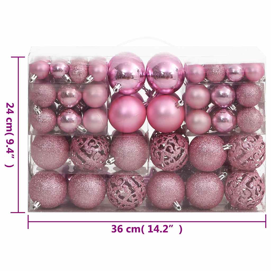 vidaXL 111-delige Kerstballenset polystyreen rood