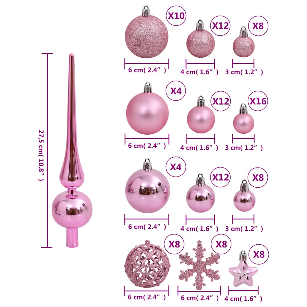 vidaXL 111-delige Kerstballenset polystyreen rood