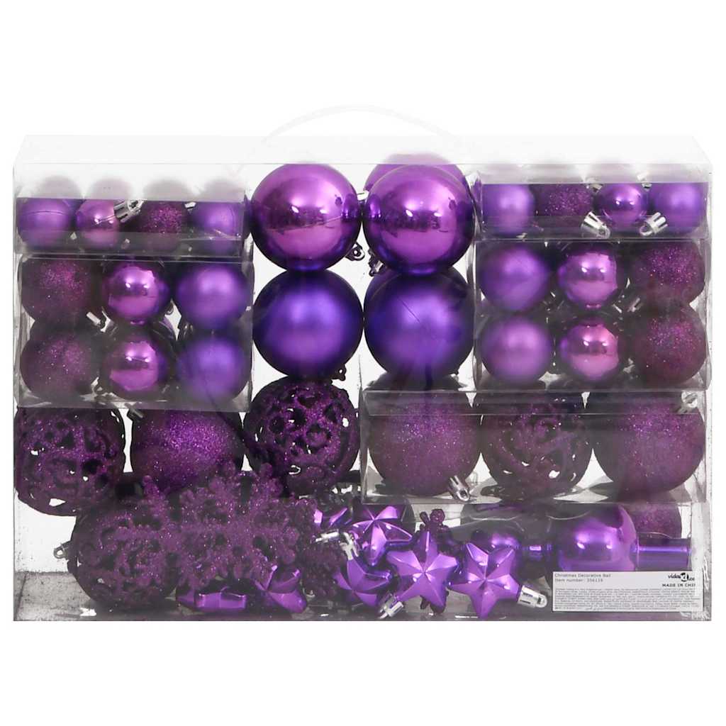 vidaXL 111-delige Kerstballenset polystyreen rood
