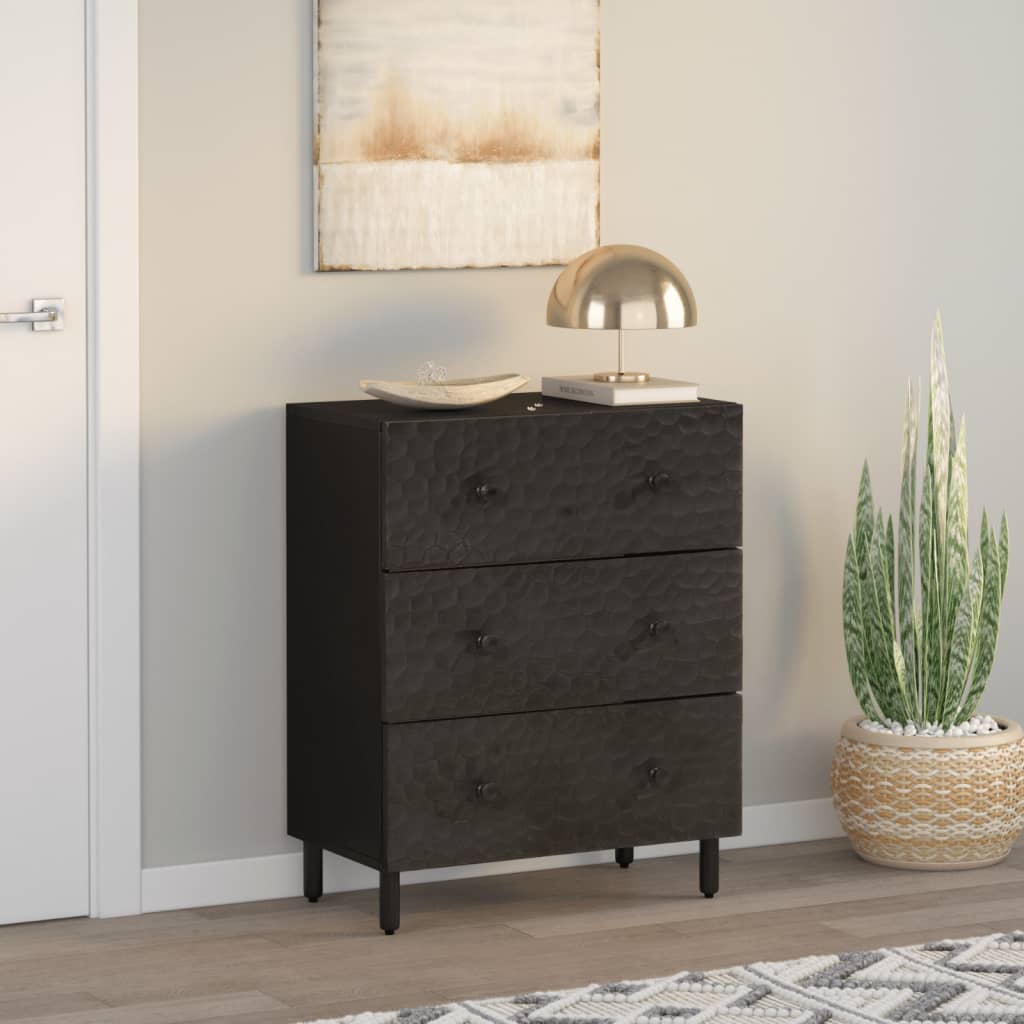 vidaXL Sideboard 60x33x75 cm Solid Mango Wood Black