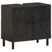 vidaXL Wastafelkast 62x33x58 cm massief mangohout zwart