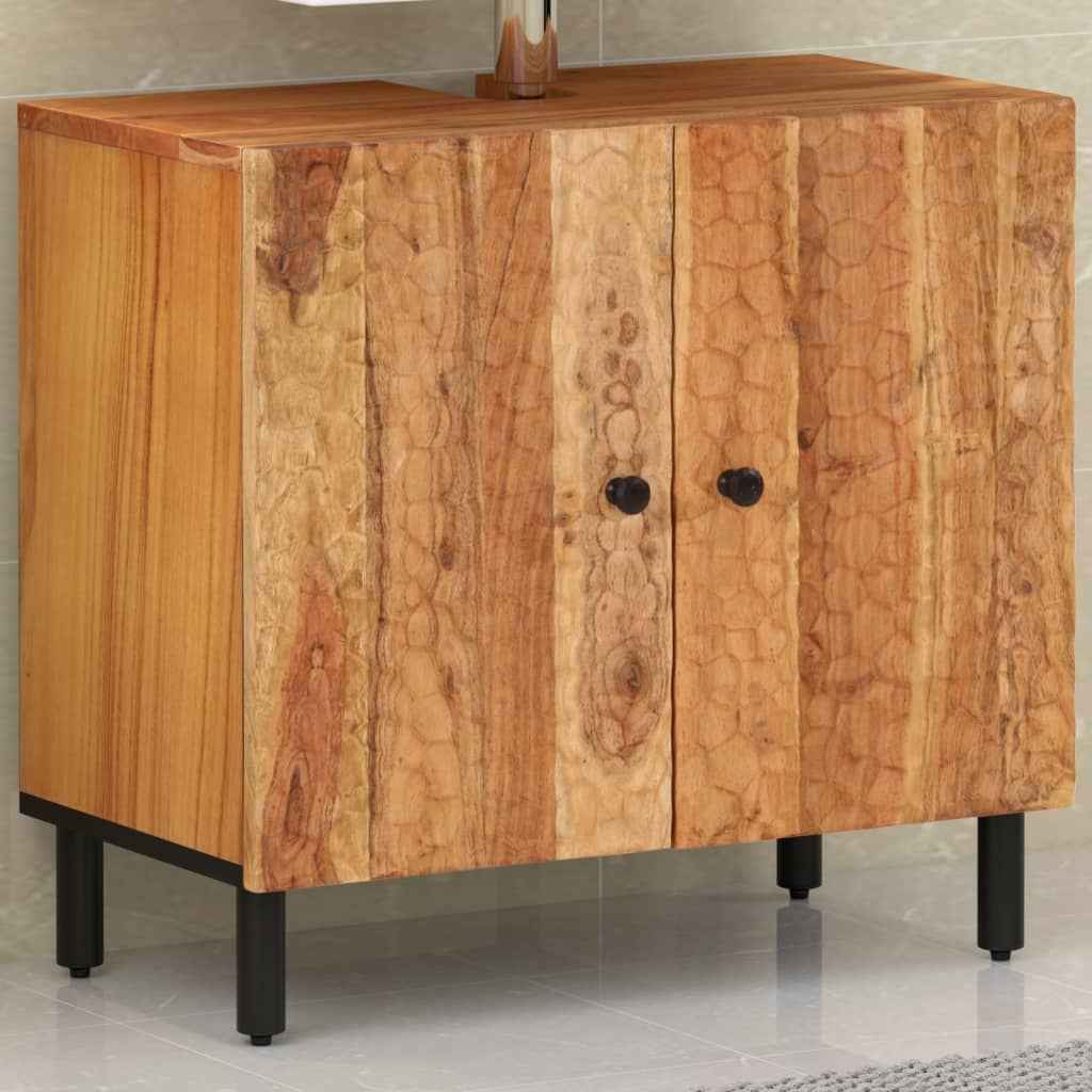 vidaXL Wastafelkast 62x33x58 cm massief mangohout zwart