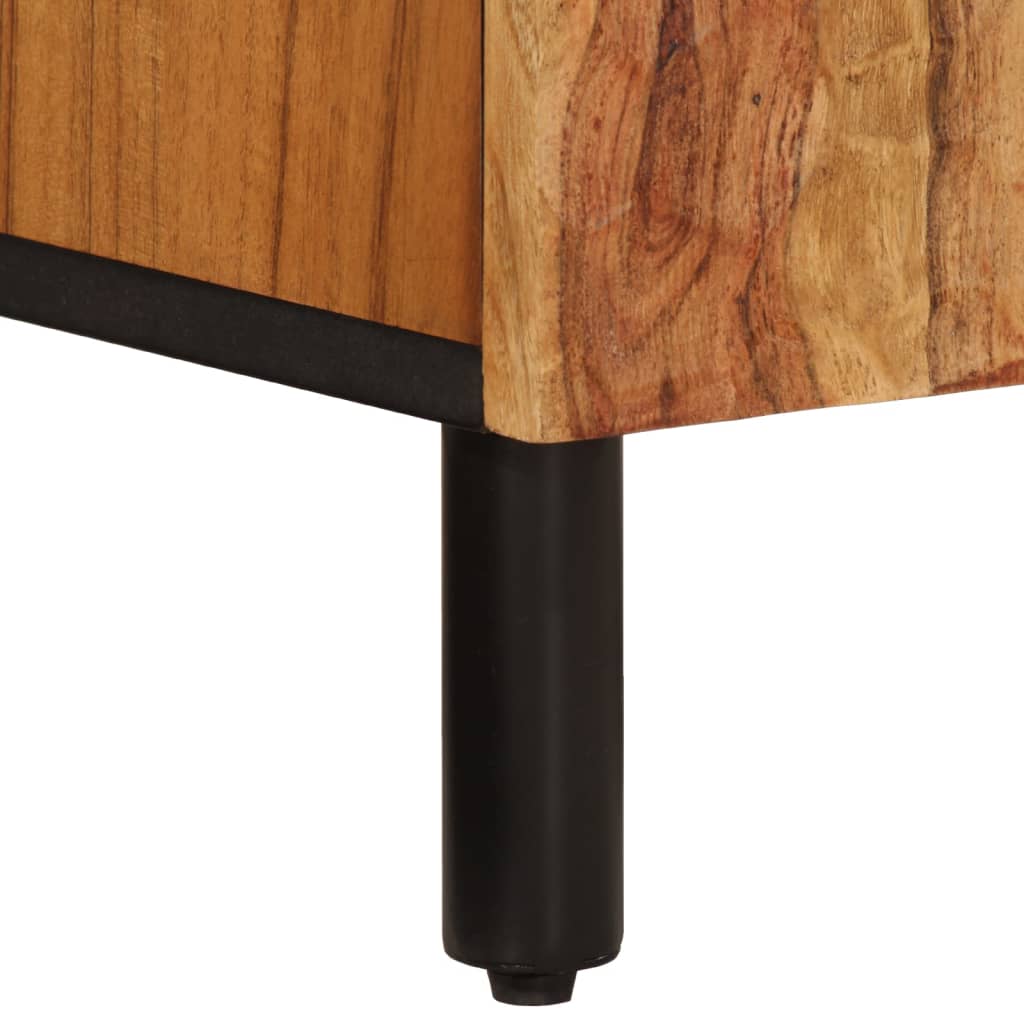 vidaXL Wastafelkast 62x33x58 cm massief mangohout zwart