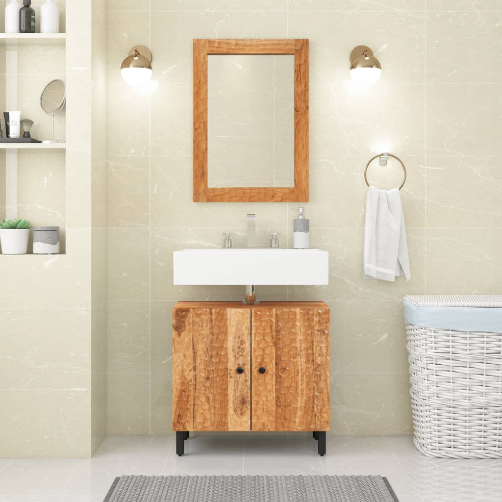 vidaXL Wastafelkast 62x33x58 cm massief mangohout zwart