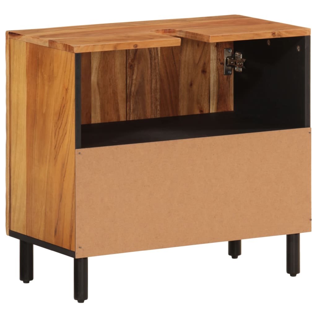 vidaXL Wastafelkast 62x33x58 cm massief mangohout zwart