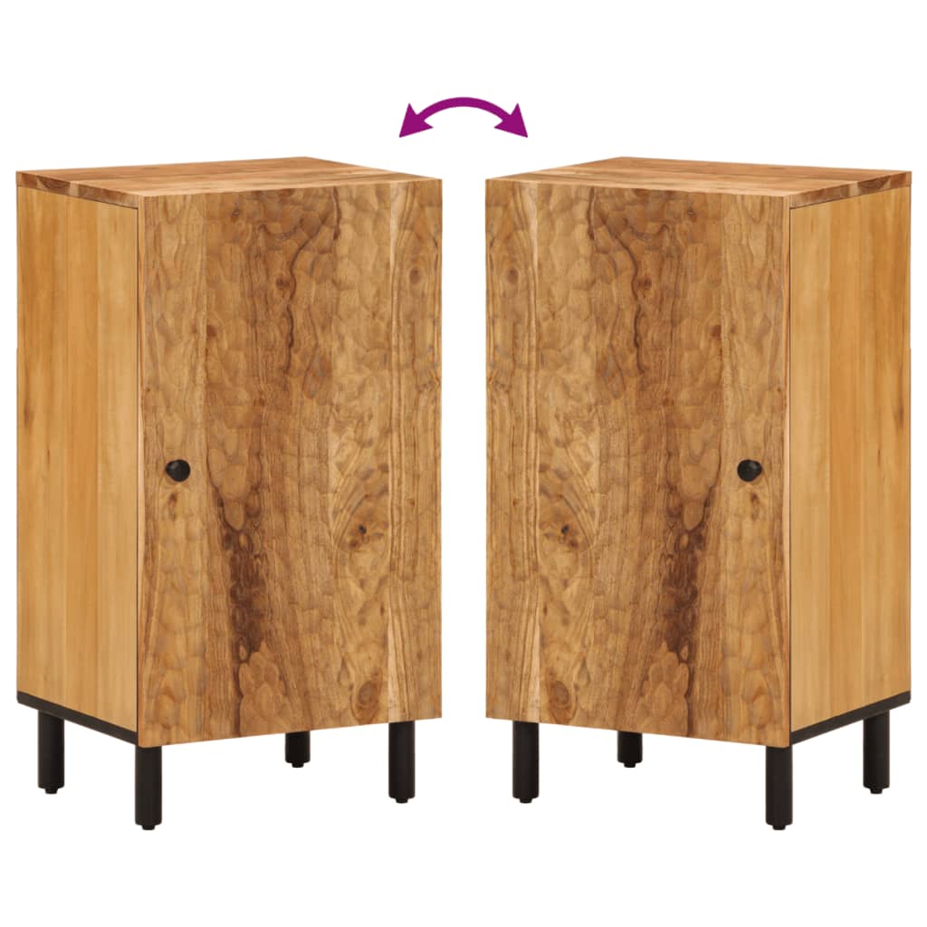 vidaXL Bijzetkast 40x33x75 cm massief mangohout zwart