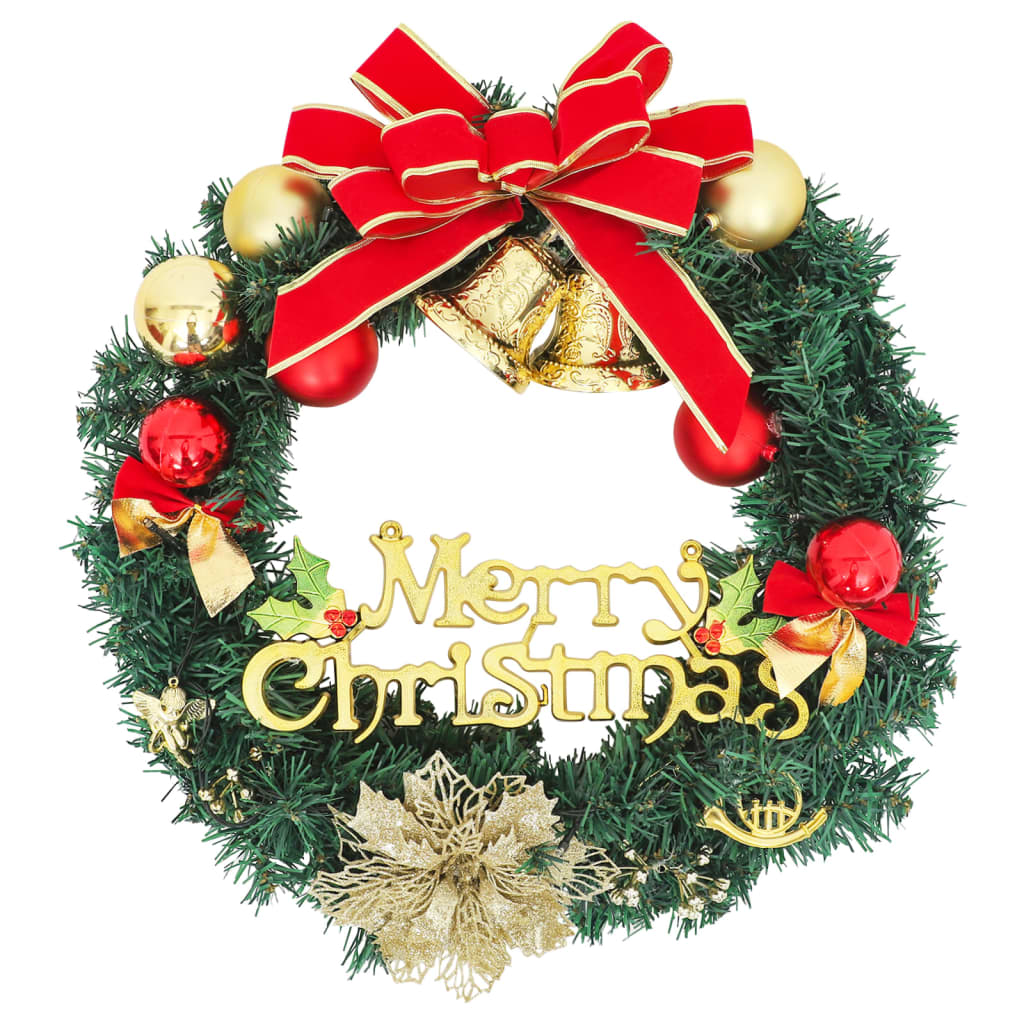 vidaXL Kerstkrans met 15 LED's 30 cm groen