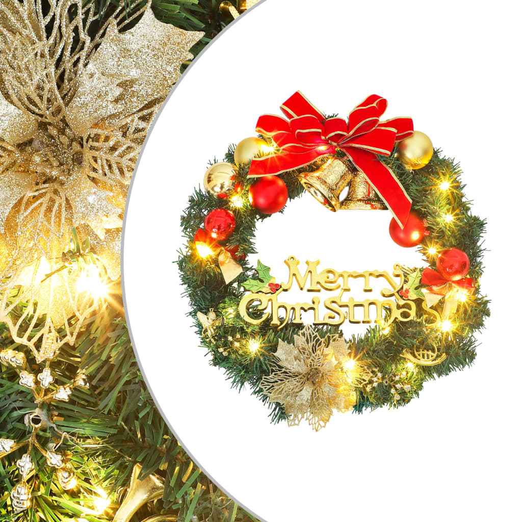 vidaXL Kerstkrans met 15 LED's 30 cm groen