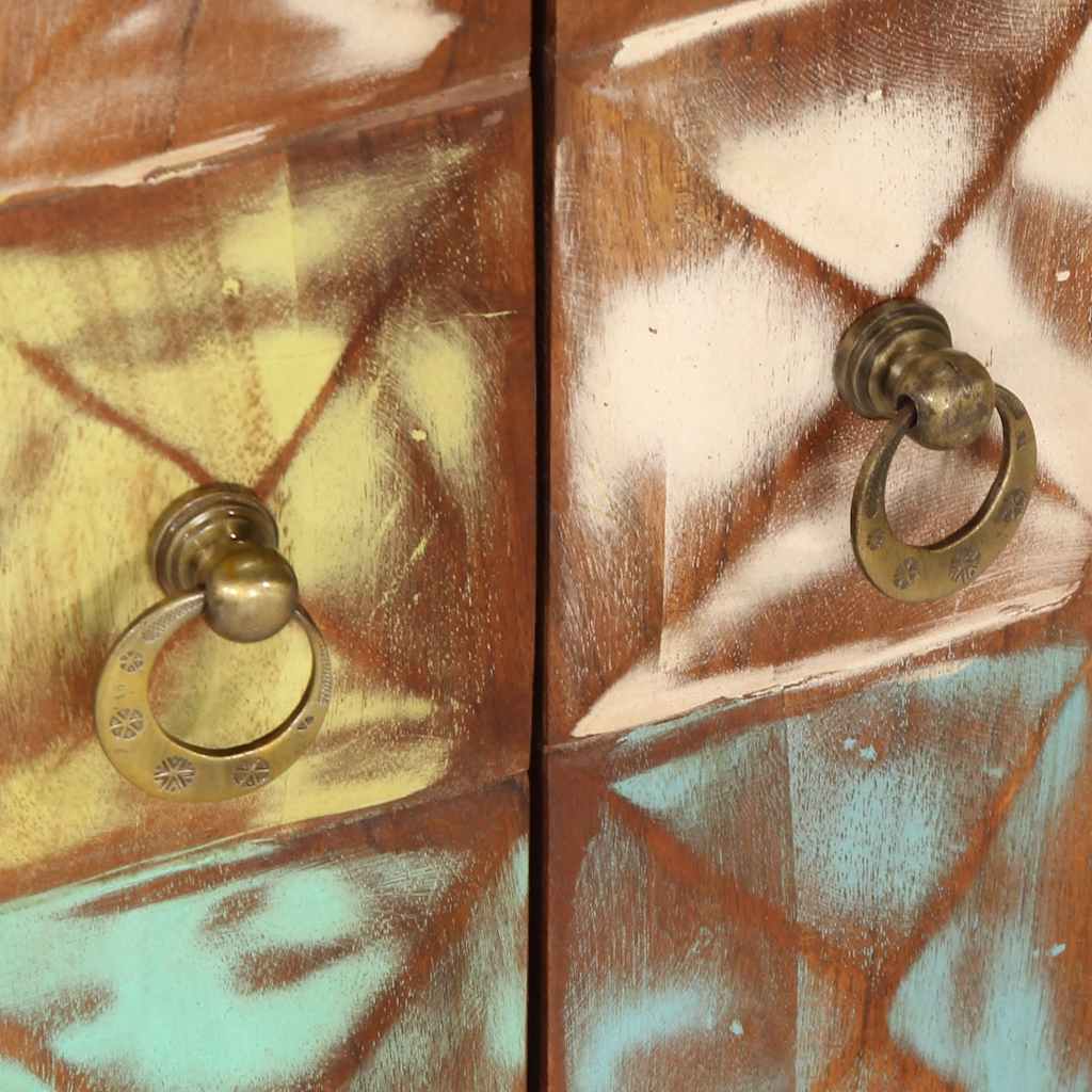 vidaXL Ladekast 70x35x70 cm massief gerecycled hout meerkleurig