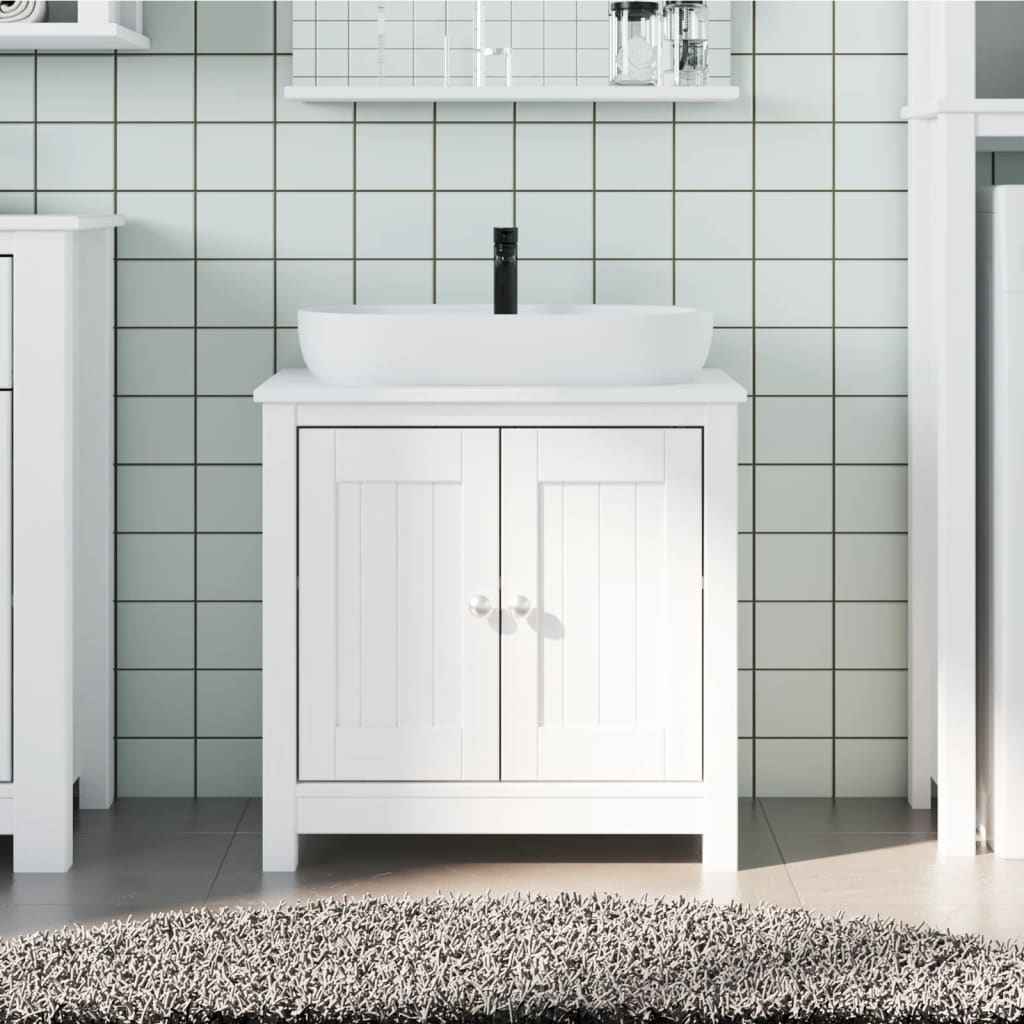vidaXL Wastafelkast BERG 60x34x59 cm massief grenenhout wit