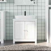 vidaXL Wastafelkast BERG 60x34x59 cm massief grenenhout wit