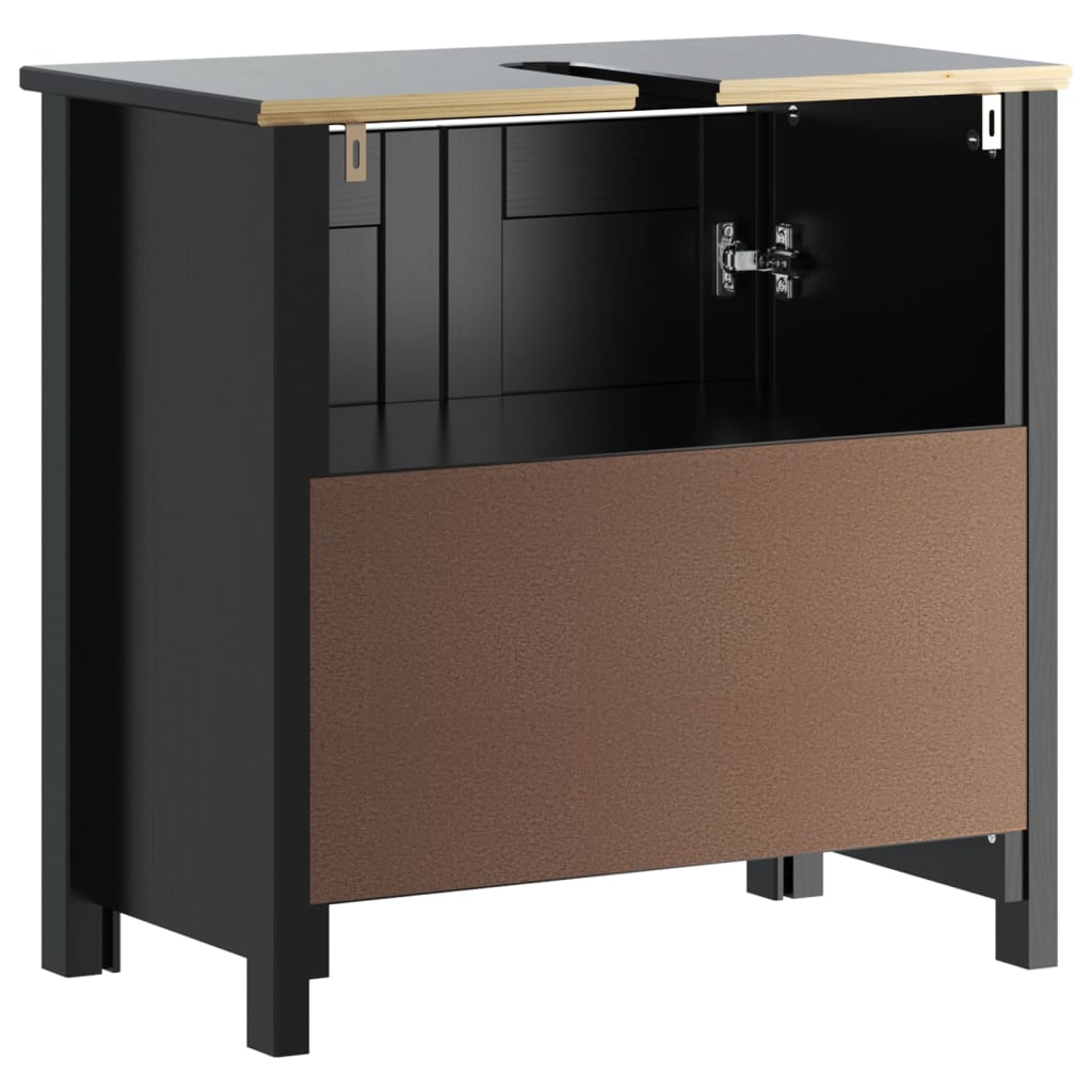 vidaXL Wastafelkast BERG 60x34x59 cm massief grenenhout wit