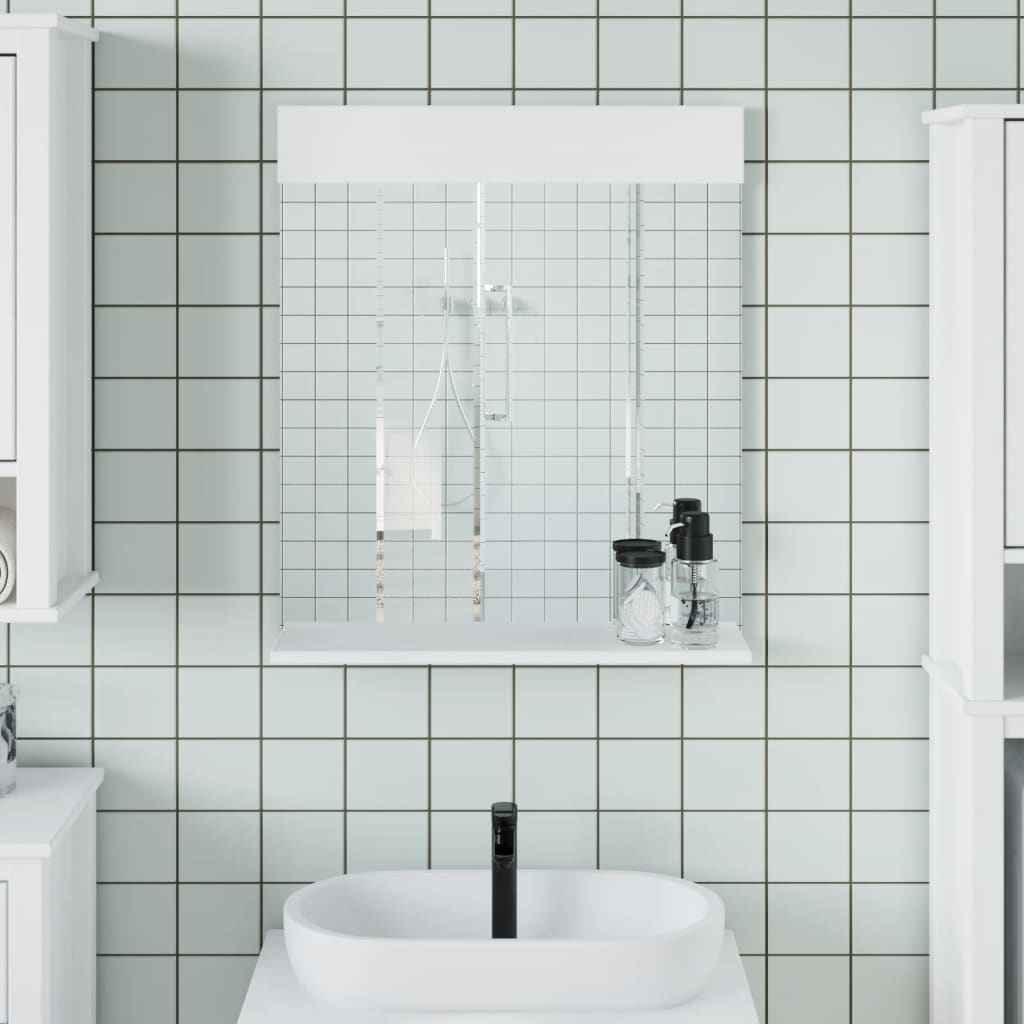 vidaXL Badkamerspiegel met schap BERG 60x12x70 cm massief hout zwart