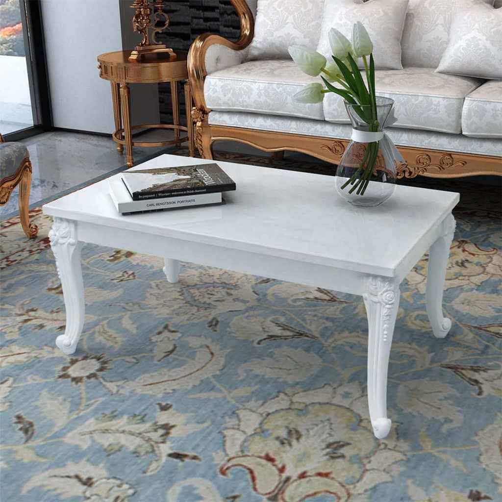 vidaXL Salontafel 80x80x42 cm hoogglans wit