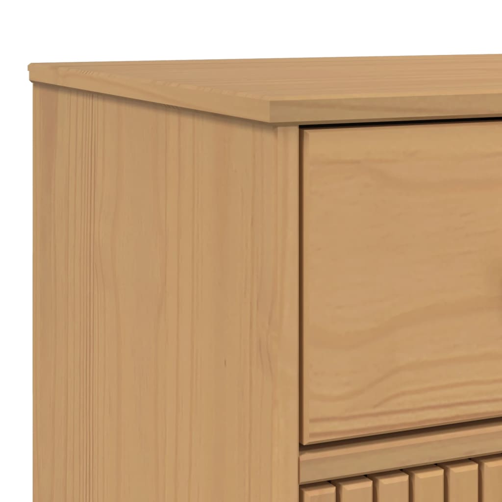 vidaXL Dressoir OLDEN 114x43x73,5 cm massief grenenhout grijs en bruin