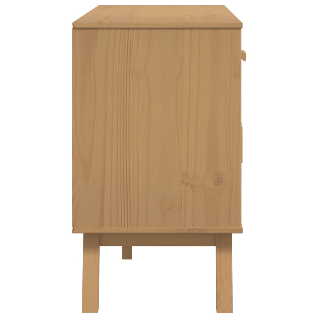vidaXL Dressoir OLDEN 114x43x73,5 cm massief grenenhout grijs en bruin