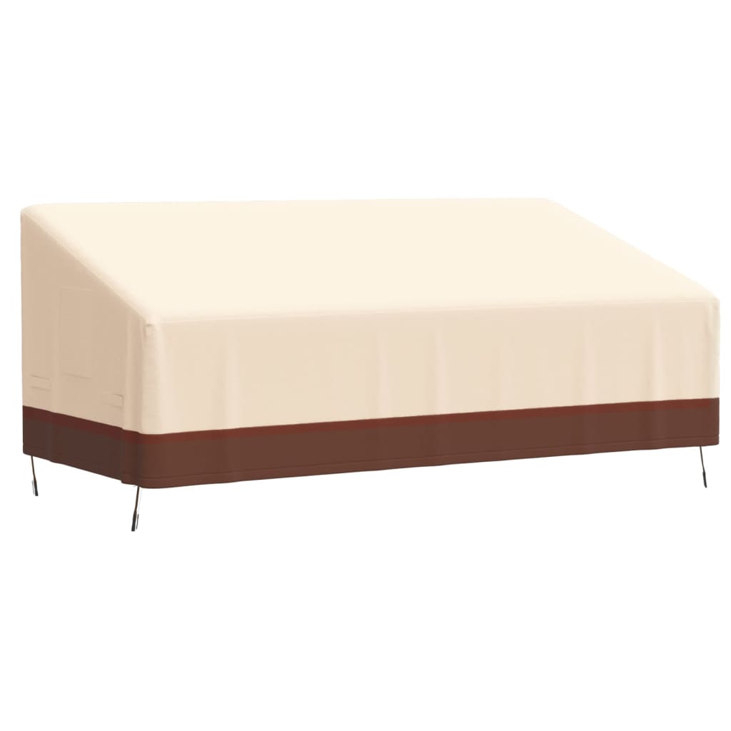 vidaXL Tuinhoes 3-zitsbank 600D 159x84x56/81 cm oxford beige