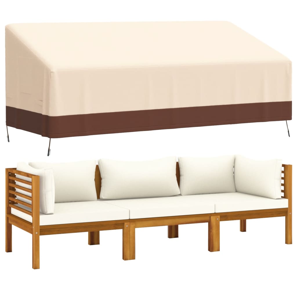 vidaXL Tuinhoes 3-zitsbank 600D 159x84x56/81 cm oxford beige