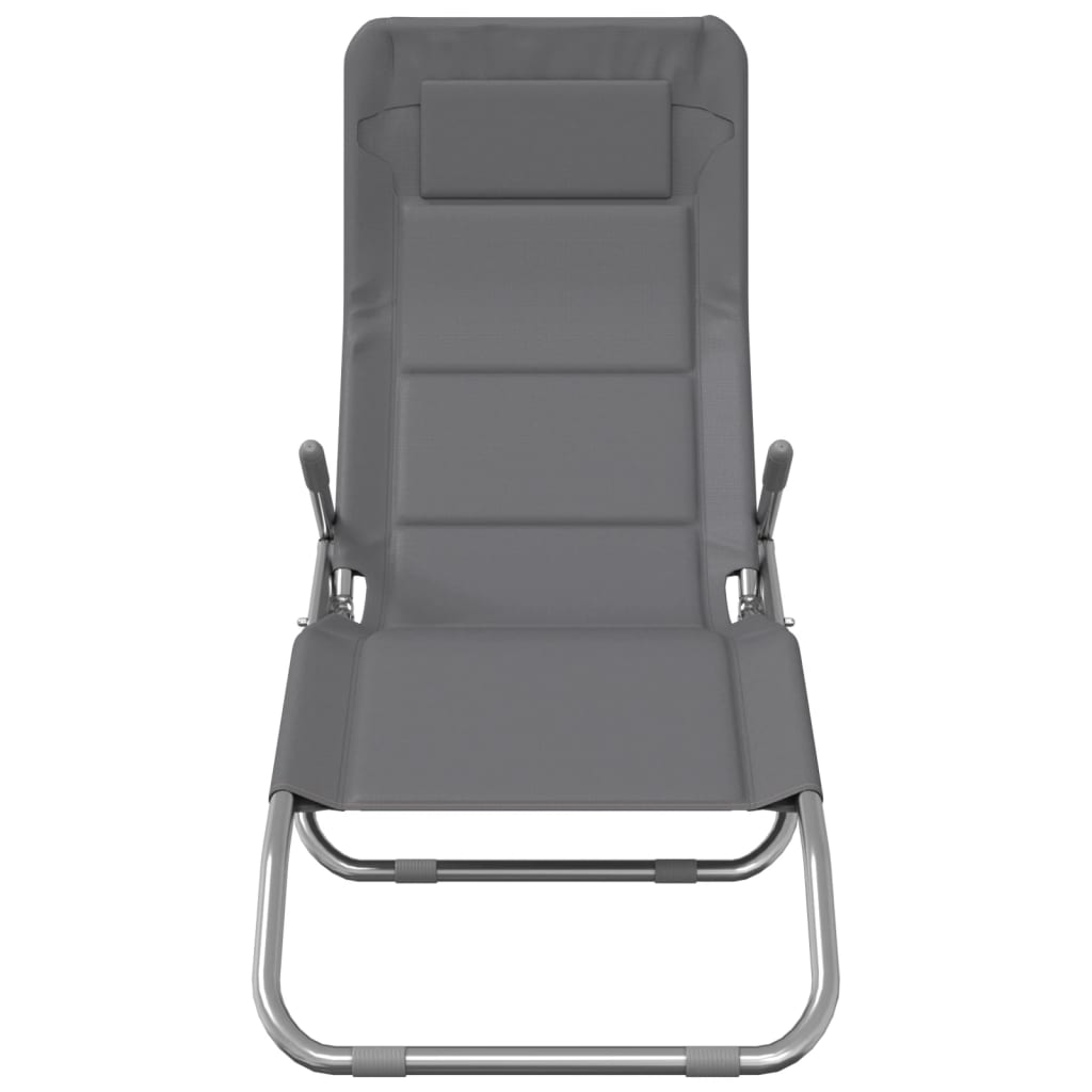 vidaXL Sun Loungers 2 pcs Foldable Textilene and Powder-Coated Steel Taupe