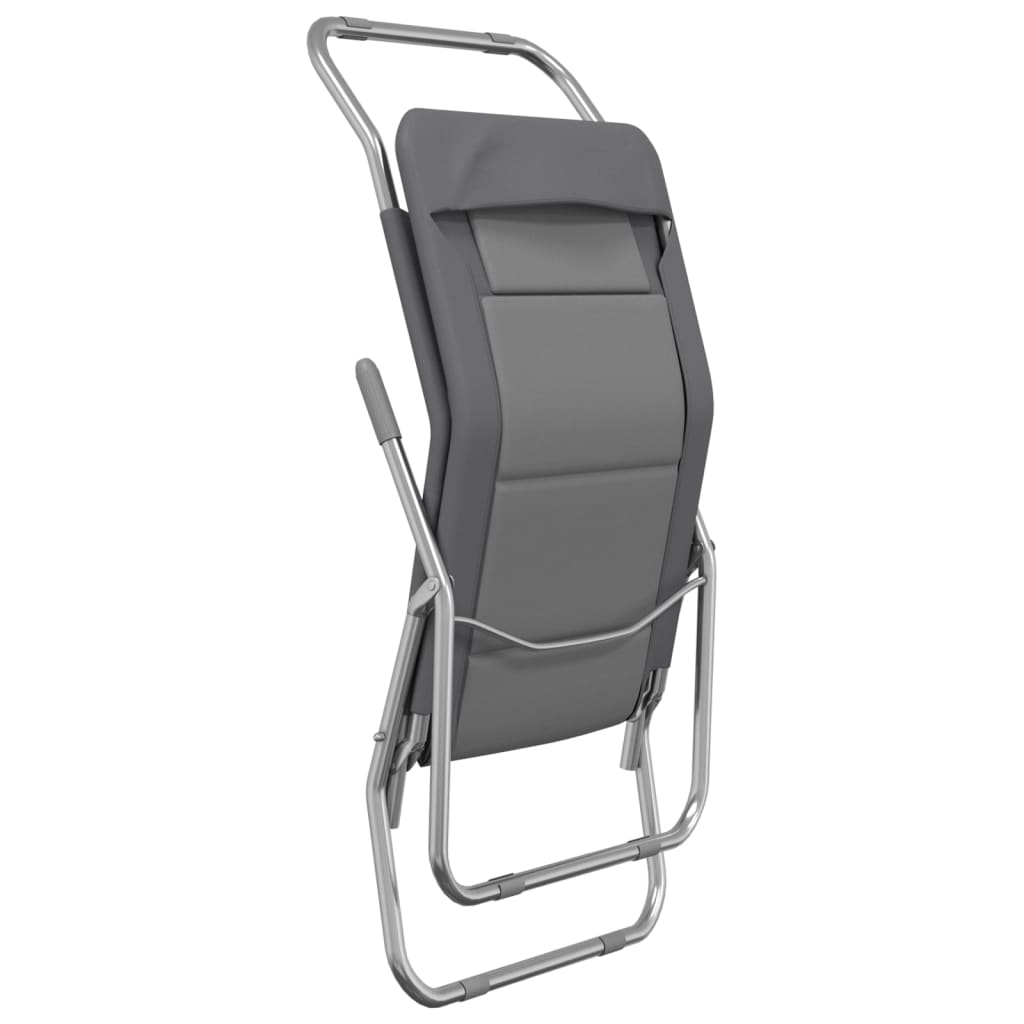 vidaXL Sun Loungers 2 pcs Foldable Textilene and Powder-Coated Steel Taupe