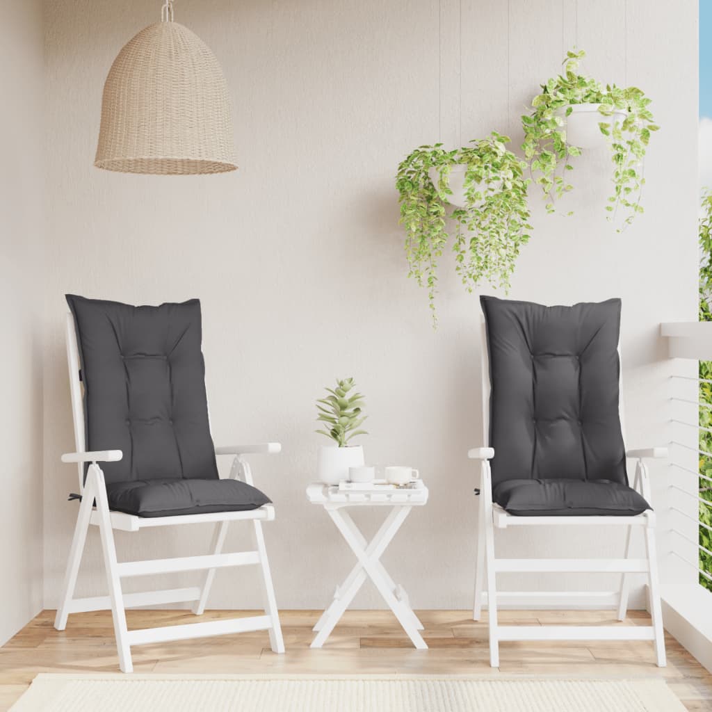 vidaXL Tuinstoelkussens 2 st hoge rug 120x50x7 cm stof groen