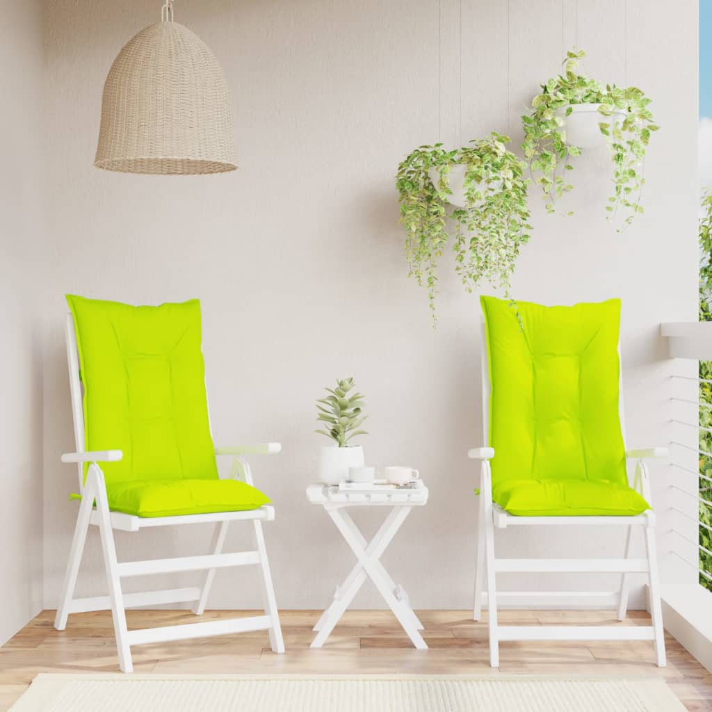 vidaXL Tuinstoelkussens 2 st hoge rug 120x50x7 cm stof groen
