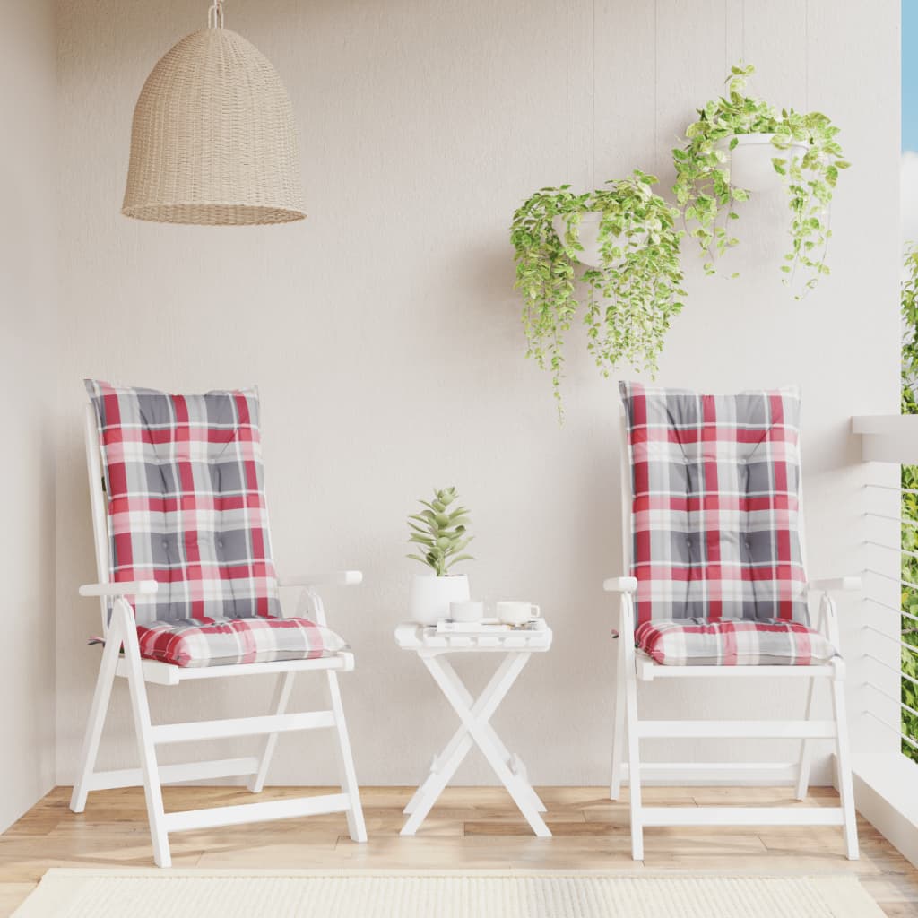 vidaXL Tuinstoelkussens 2 st hoge rug 120x50x7 cm stof groen
