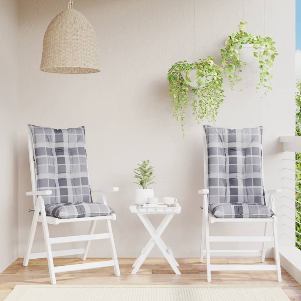 vidaXL Tuinstoelkussens 2 st hoge rug 120x50x7 cm stof groen
