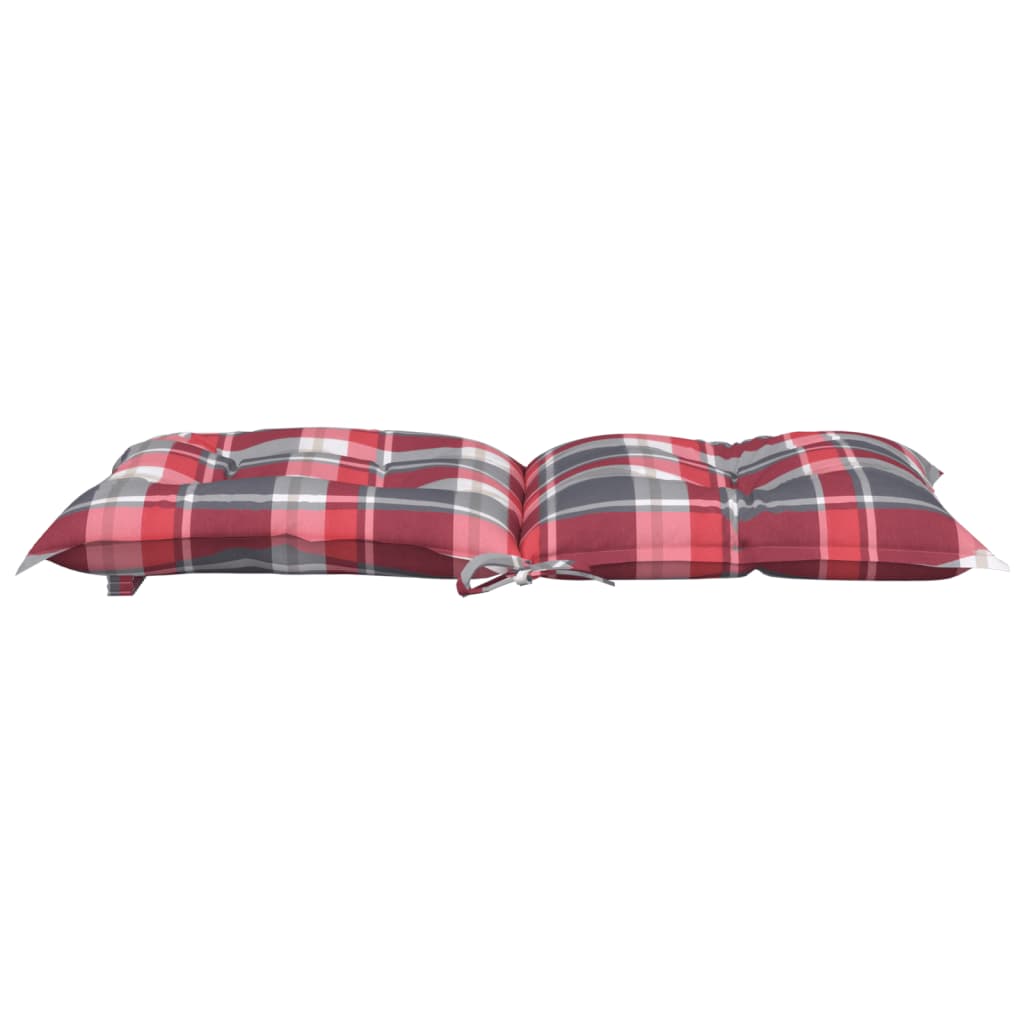 vidaXL Tuinstoelkussens 2 st lage rug geruit 100x50x7 cm stof rood