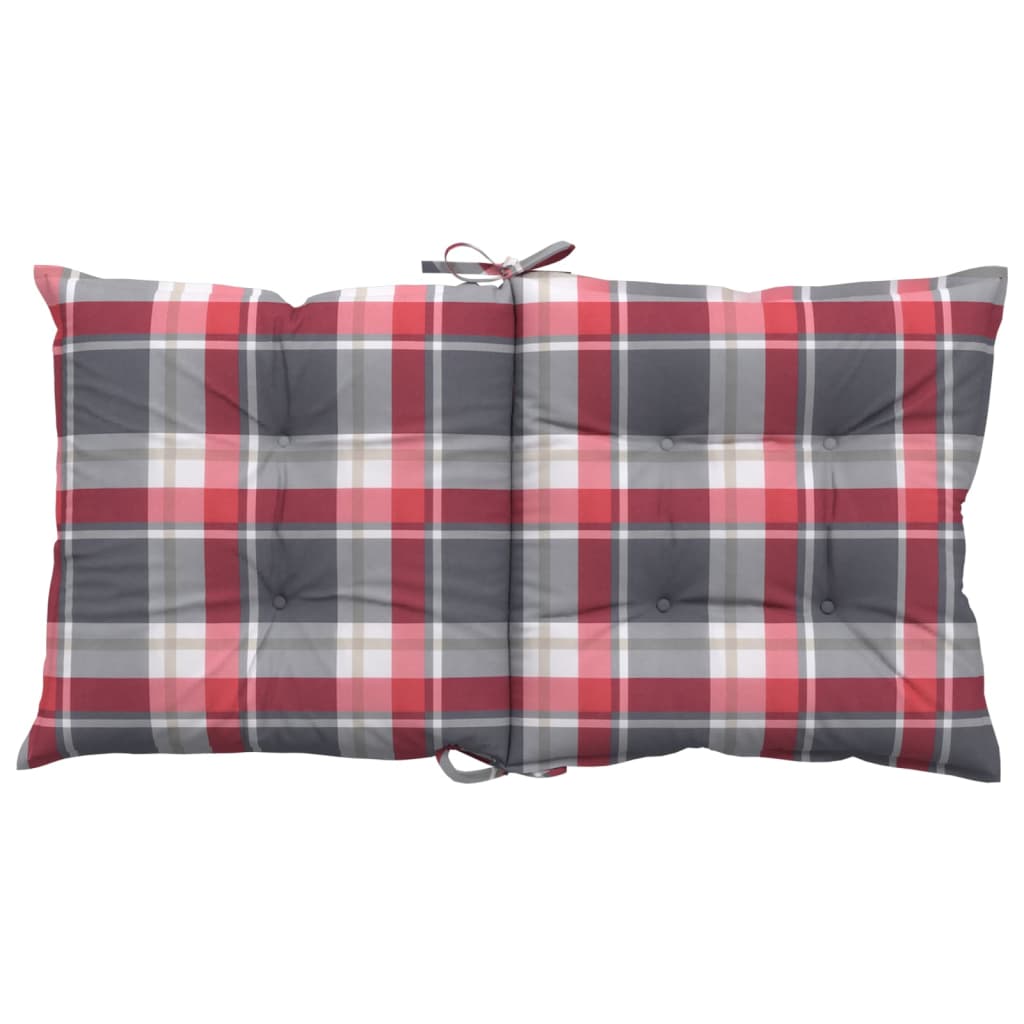vidaXL Tuinstoelkussens 2 st lage rug geruit 100x50x7 cm stof rood