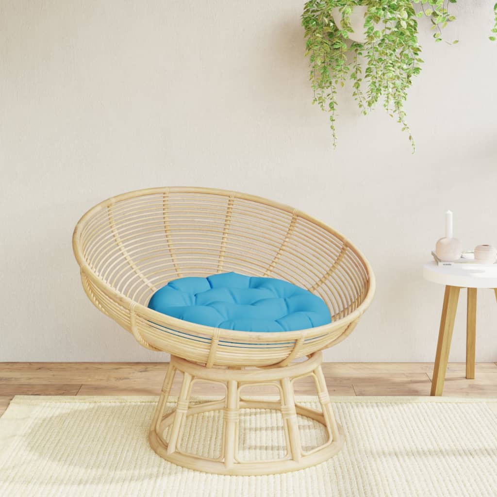 vidaXL Zitkussen rond gestreept Ø 100x11 cm oxford stof blauw wit