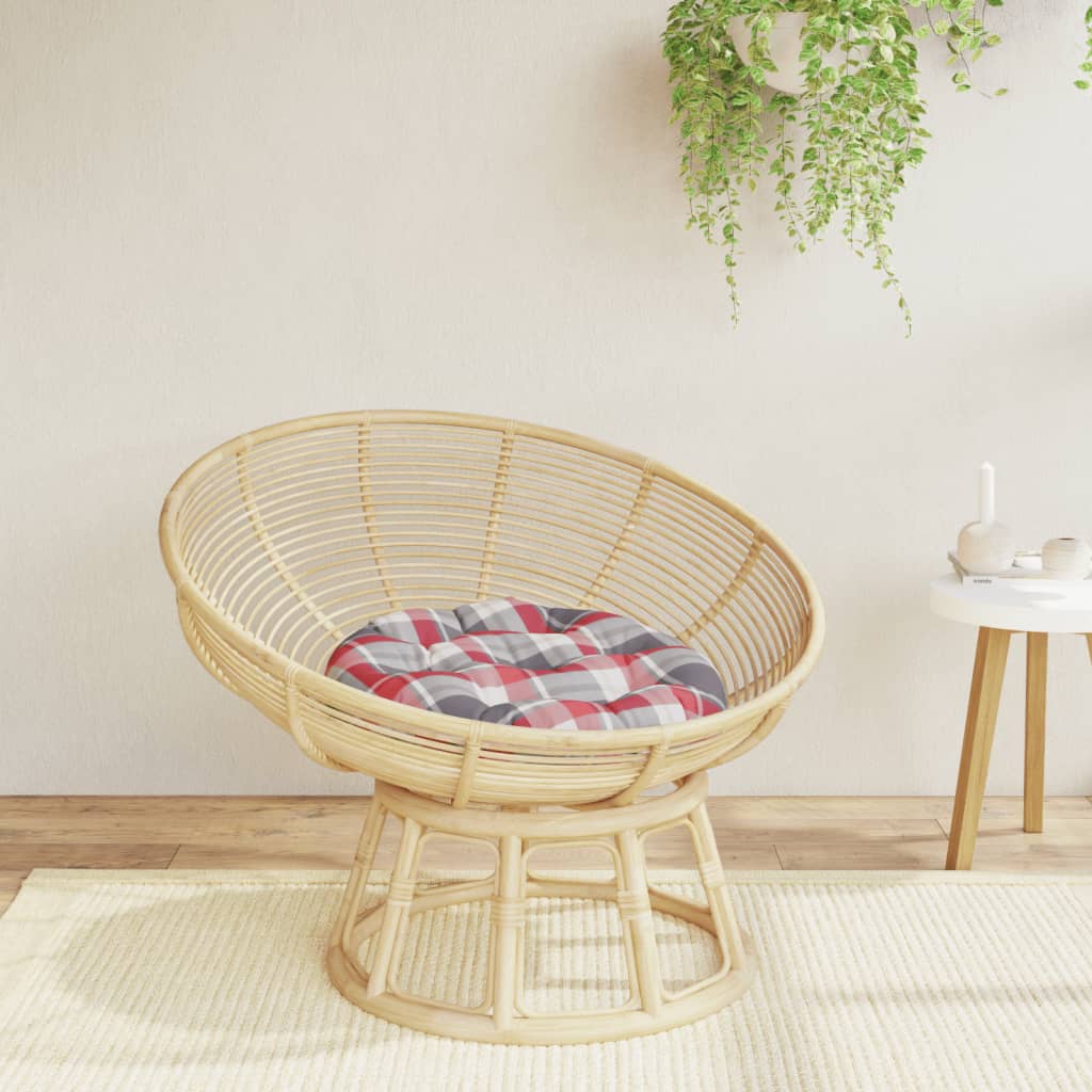 vidaXL Zitkussen rond gestreept Ø 100x11 cm oxford stof blauw wit