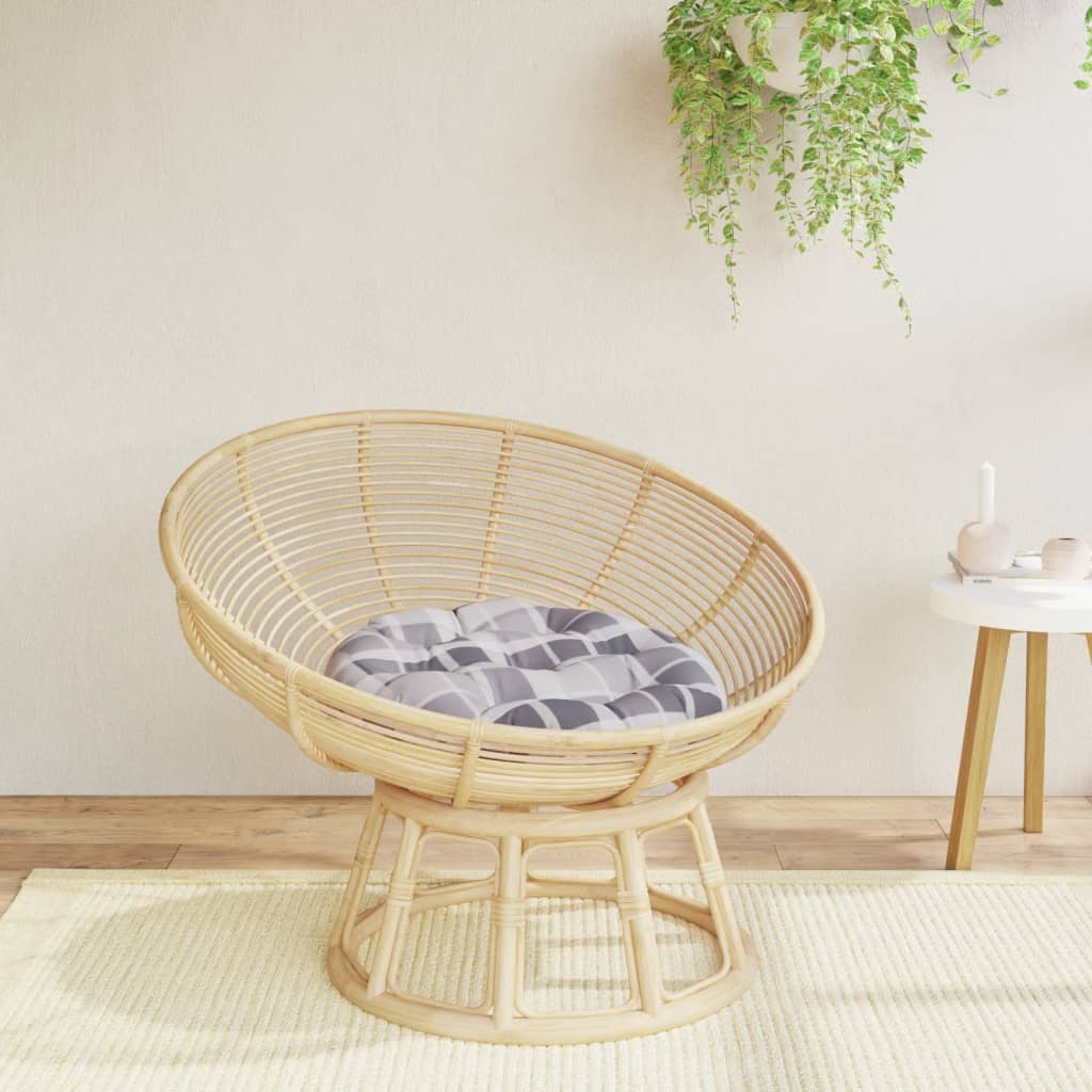 vidaXL Zitkussen rond gestreept Ø 100x11 cm oxford stof blauw wit