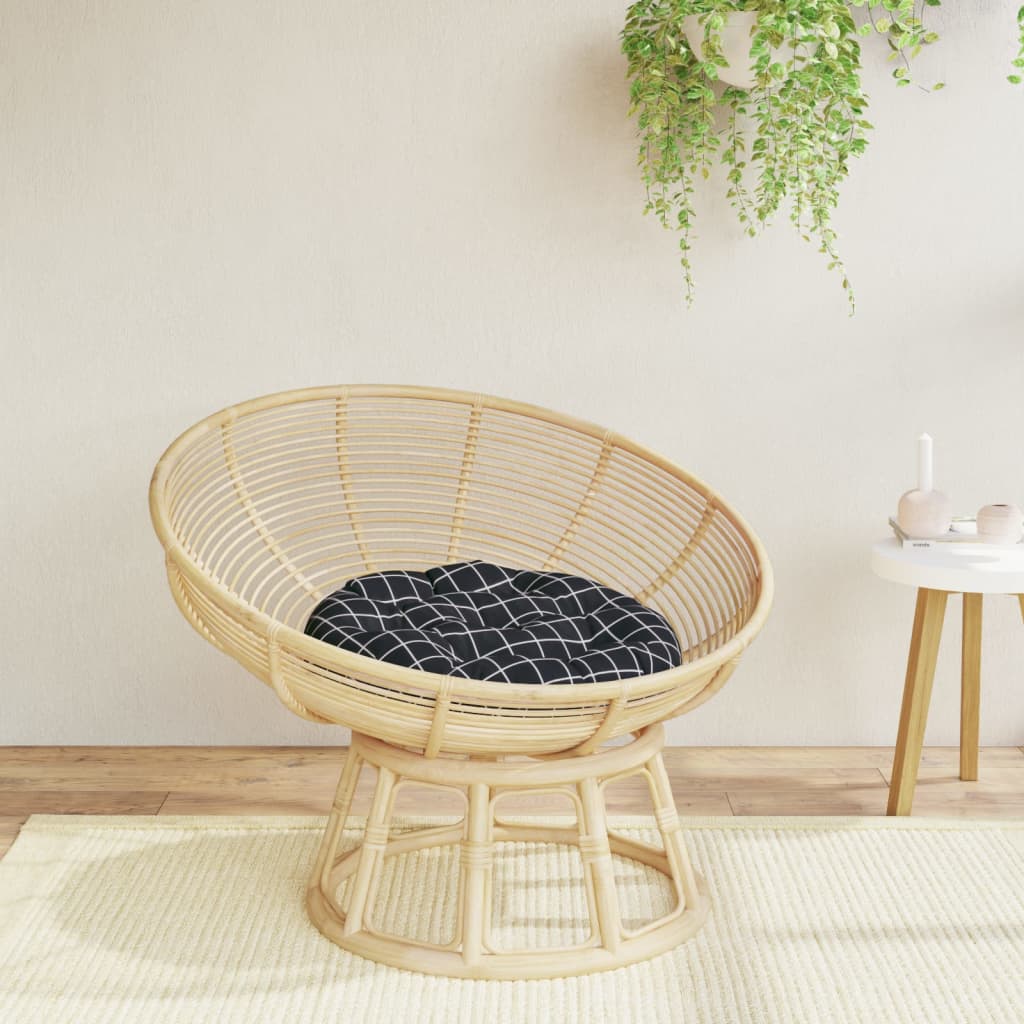vidaXL Zitkussen rond gestreept Ø 100x11 cm oxford stof blauw wit