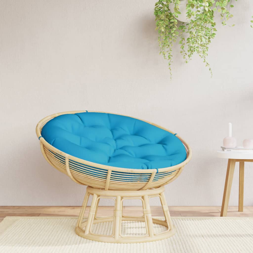 vidaXL Zitkussen rond gestreept Ø 100x11 cm oxford stof blauw wit