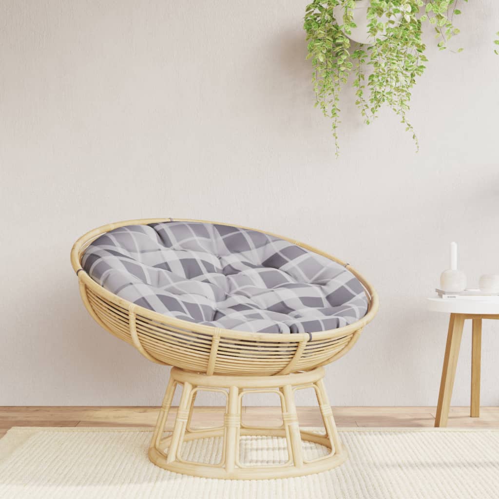 vidaXL Zitkussen rond gestreept Ø 100x11 cm oxford stof blauw wit