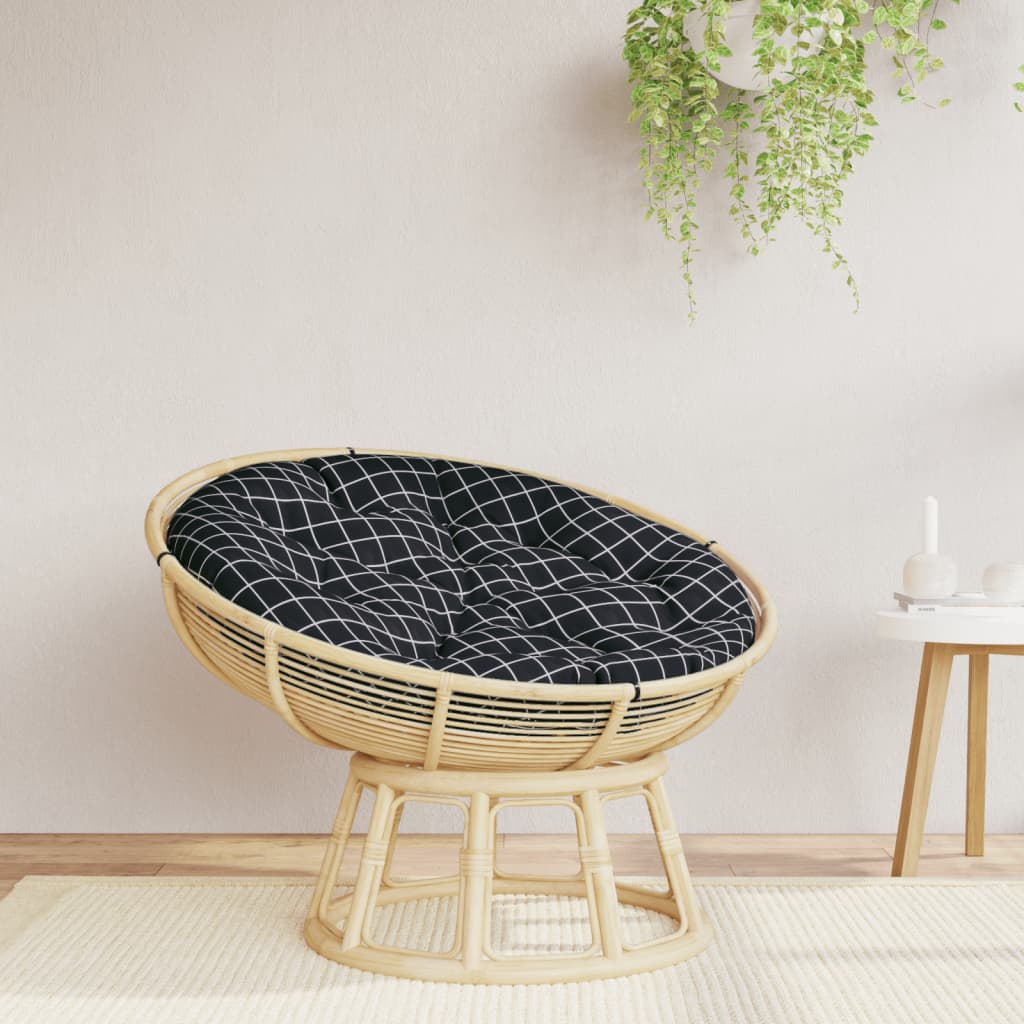 vidaXL Zitkussen rond gestreept Ø 100x11 cm oxford stof blauw wit
