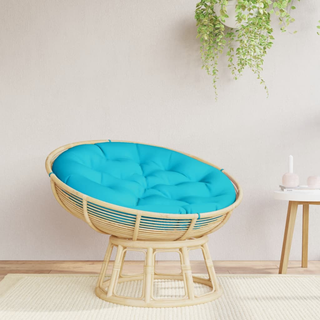 vidaXL Zitkussen rond gestreept Ø 100x11 cm oxford stof blauw wit